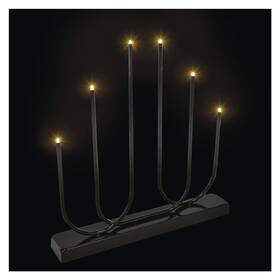 LED dekorácie EMOS svietnik kovový čierny, 40 cm, 6LED, vnútorná, teplá biela 

 obrázok produktu 7 z 7