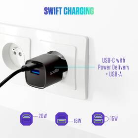 Nabíjačka do siete Spello by Epico ForceBoost GaN 20W 1x USB-A čierna

 obrázok produktu 6 z 7