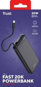 Powerbank Trust Fiera, 20000 mAh, s káblom, 2x USB-C čierna

 obrázok produktu 10 z 11