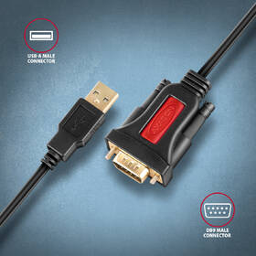 Kábel Axagon USB-A 2.0 - sériový RS-232 Prolific adaptér, 1,5m čierna

 obrázok produktu 1 z 4