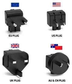 Sieťový adaptér PORT CONNECT GaN 100W Travel EU,US,UK a AU/CN plug, 2x USB-C PD a USB-A čierny

 obrázok produktu 2 z 5