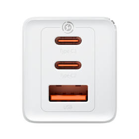 Nabíjačka do siete Baseus GaN5 Pro, 2x USB-C, USB-A, 65W + USB-C kábel 1m biela

 obrázok produktu 4 z 10