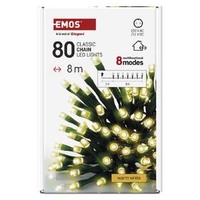 LED reťaz EMOS 80LED reťaz, 8 m, vonkajšia aj vnútorná, teplá biela, programy, časovač 

 obrázok produktu 3 z 7