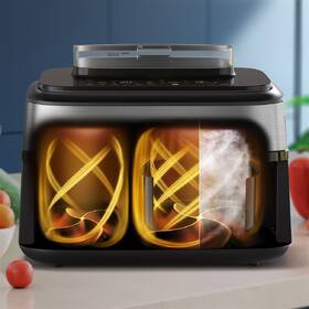 Fritéza teplovzdušná Philips Airfryer Dual Basket 5000 series 9 l, NA555/00 strieborná

 obrázok produktu 7 z 12