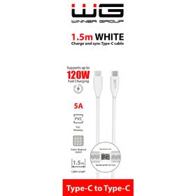 Kábel WG USB-C/USB-C, 120W, 1,5m biely

 obrázok produktu 1 z 1