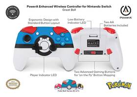 Gamepad PowerA Enhanced Wireless Controller, Nintendo Switch - Pokemon Great Ball čierny/biely/modrý

 obrázok produktu 5 z 5