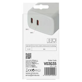 Nabíjačka do siete EMOS GaN, 35W, 2x USB-C biela

 obrázok produktu 14 z 14