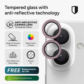 Tvrdené sklo ZAGG InvisibleShield Premium GL (CameraRings) Glitter na Apple iPhone 17/16/16 Plus ružové

 obrázok produktu 5 z 11