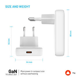 Nabíjačka do siete FIXED Slim, 1xUSB-C, GaN, PD, 30W biela

 obrázok produktu 4 z 7