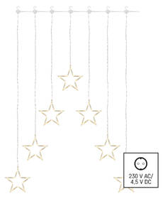 Vianočné osvetlenie EMOS 70 LED záves – 7 hviezd, 67 × 125 cm, vnútorné, teplá biela 

 obrázok produktu 1 z 5