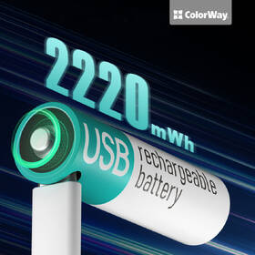Batéria nabíjacia ColorWay AA 2200mAh, Li-Pol, USB-C, 1.5V, 6ks 

 obrázok produktu 3 z 3