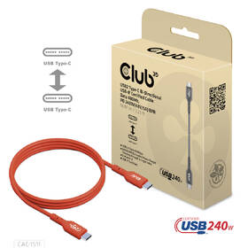 Kábel Club3D USB-C 240W, 1m červený

 obrázok produktu 2 z 4
