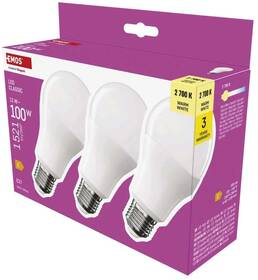 LED žiarovka EMOS Classic, 13 W, 1521lm, E27, teplá biela, 3 ks 

 obrázok produktu 13 z 13