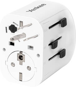 Cestovný adaptér YENKEE UN1 univerzální EU/UK/USA, 3x USB biely

 obrázok produktu 2 z 5