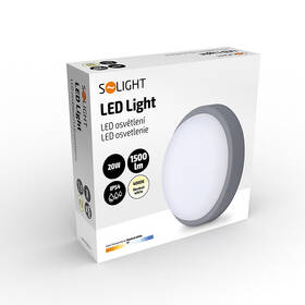 LED stropné svietidlo Solight okrúhle, 20W, 1500lm, 4000K, IP54 sivé

 obrázok produktu 8 z 8