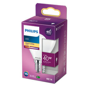 LED žiarovka Philips klasik, 4,3W, E14, teplá biela 

 obrázok produktu 2 z 2