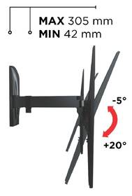 Držiak na TV Meliconi SlimStyle Plus 400 SR, polohovateľný pre uhlopriečky 40" do 82", nosnosť 37 kg čierny

 obrázok produktu 4 z 8