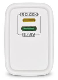 Nabíjačka do siete Connect IT 1x Lightning + 1×USB-C, 20W + kabel Lightning/USB-C biela

 obrázok produktu 2 z 6