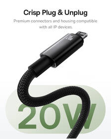 Kábel Baseus Tungsten USB-C/Lightning, 20W, 1m čierny

 obrázok produktu 8 z 12
