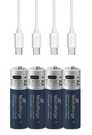 Batéria nabíjacia MediaRange MRBAT161, USB-C Li-Ion baterie Mignon AA, 1,5V, 1400 mAh (4ks) strieborná/modrá

 obrázok produktu 1 z 4