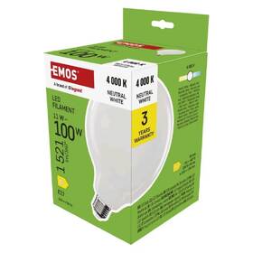 LED žiarovka EMOS Filament globe, 11W, 1521lm, E27, neutrálna biela 

 obrázok produktu 2 z 3