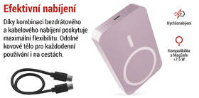 Powerbank EMOS WI 1046, 10 000 mAh, 20 W+Wireless ružový

 obrázok produktu 16 z 19