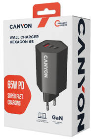 Nabíjačka do siete Canyon HEXAGON 65 GaN 65W 2x USB-C/1xUSB-A čierna

 obrázok produktu 5 z 5