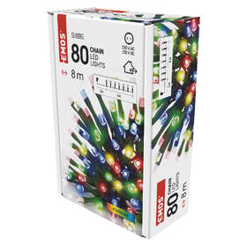 Vianočné osvetlenie EMOS 80 LED reťaz, 8 m, vonkajšie aj vnútorné, multicolor, časovač 

 obrázok produktu 8 z 8