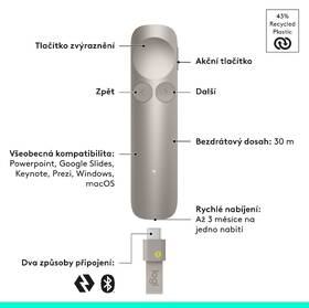 Prezentér Logitech SPOTLIGHT 2 béžový

 obrázok produktu 5 z 12