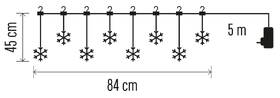 Vianočné osvetlenie EMOS 8 LED girlanda - snehové vločky, 84 cm, vonkajšie aj vnútorné, teplá biela 

 obrázok produktu 6 z 9
