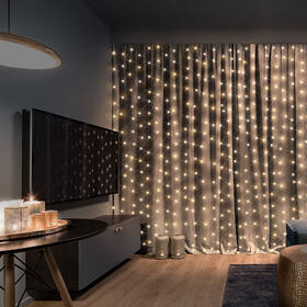 Vianočné osvetlenie Solight záves okenný, strieborný, 300x mini LED, časovač, 8 funkcií, USB 

 obrázok produktu 2 z 4