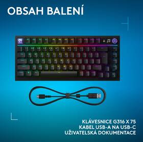 Klávesnica Logitech G316 X 75 - CZ/SK layout čierna

 obrázok produktu 19 z 19