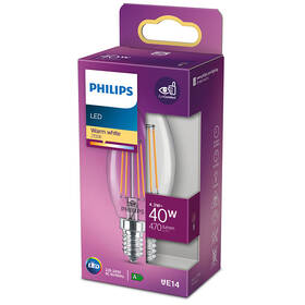 LED žiarovka Philips sviečka, 4,3W, E14, teplá biela 

 obrázok produktu 2 z 2
