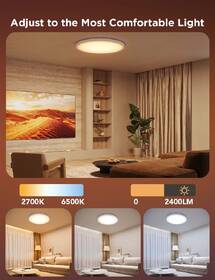 LED stropné svietidlo Govee Ceiling Light RGBICWW Smart, 2400lm, 30cm, Matter biele

 obrázok produktu 3 z 7