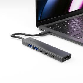 USB Hub Epico UltraHub 6in1 Slim Alu EH20 USB-C čierny

 obrázok produktu 3 z 3