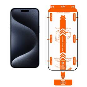 Tvrdené sklo Mobile Origin Orange Screen Guard Apple iPhone 15 Pro s aplikátorom, 2 pack 

 obrázok produktu 2 z 2