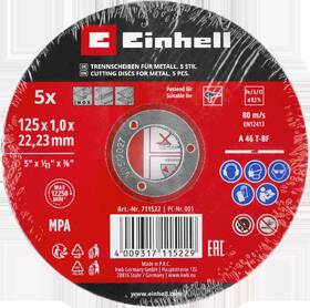 Rezací kotúč Einhell 125 mm (5 ks), 49711522 

 obrázok produktu 1 z 3