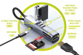 USB Hub Mobile Origin 7in1 MultiHub HB2 sivý

 obrázok produktu 7 z 9