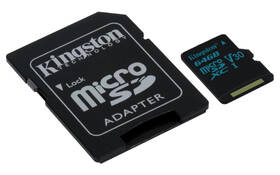 Pamäťová karta Kingston MicroSDXC 64GB UHS-I U3 (90R/45W) + adapter 

 obrázok produktu 1 z 12