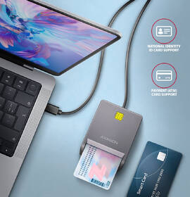 Čítačka eObčianok Axagon USB-C FlatReader Smart card sivá

 obrázok produktu 2 z 4