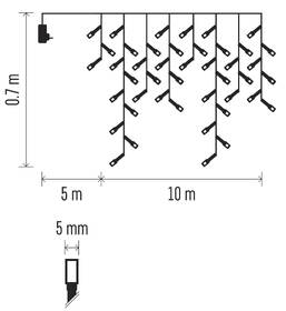 Vianočné osvetlenie EMOS 600 LED cencúle, 10 m, vonkajšie aj vnútorné, studená biela, programy 

 obrázok produktu 7 z 8