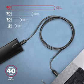 Kábel Axagon NewGEN+ kábel USB-C/USB-C, 1m, PD 240W, 8K HD, pletený čierny

 obrázok produktu 5 z 7
