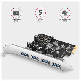 Radič Axagon PCEU-430RS - 4x USB 5Gbps port 

 obrázok produktu 3 z 3