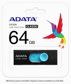 USB flashdisk ADATA Dash Drive UV220 64GB čierny/modrý

 obrázok produktu 2 z 3