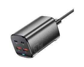 Nabíjačka do siete Essager 67W, GaN, 2x USB-C, 2x USB-A čierna

 obrázok produktu 2 z 7