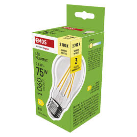 LED žiarovka EMOS Filament A60, 7,8 W, E27, teplá biela 

 obrázok produktu 6 z 7