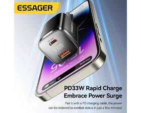 Nabíjačka do siete Essager 33W, GaN, USB-C, USB-A čierna

 obrázok produktu 2 z 7