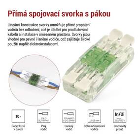 Svorkovnice EMOS PŘÍMÁ SPOJOVACÍ SVORKA S PÁKOU 4×0.2–4 10KS priehľadná

 obrázok produktu 1 z 9