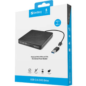 Externá DVD napaľovačka Sandberg USB-C/A Drive čierna

 obrázok produktu 4 z 4