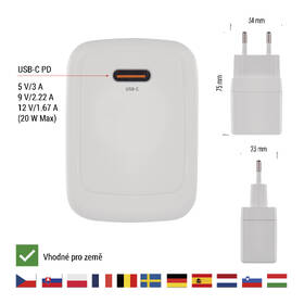 Nabíjačka do siete EMOS GaN, 20W, 1x USB-C biela

 obrázok produktu 9 z 14